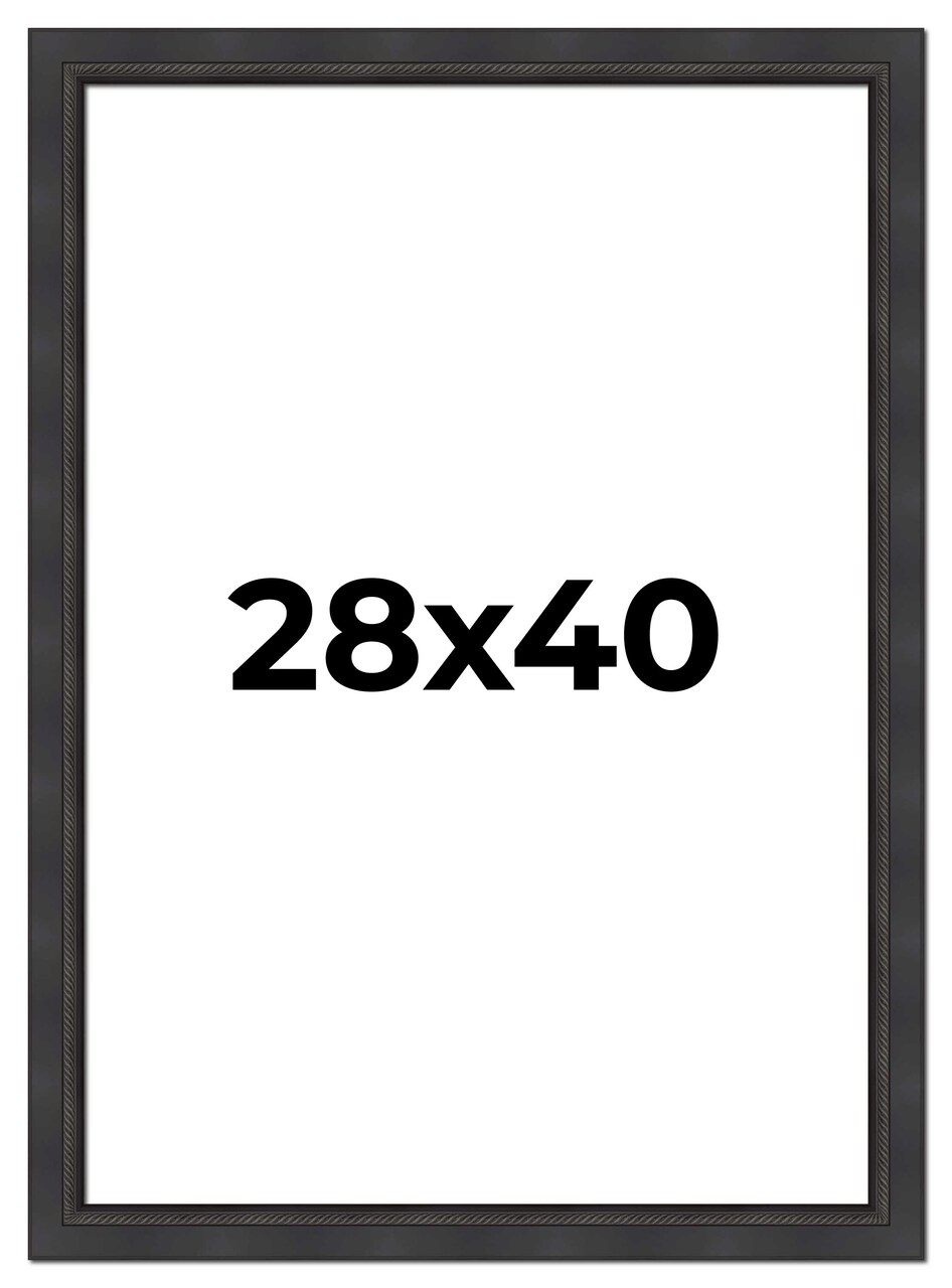 Traditional Black Picture Frame - UV Acrylic, Foam Board Backing, Hanging Hardware